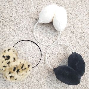 Black Ear Muff with Pearl Headband